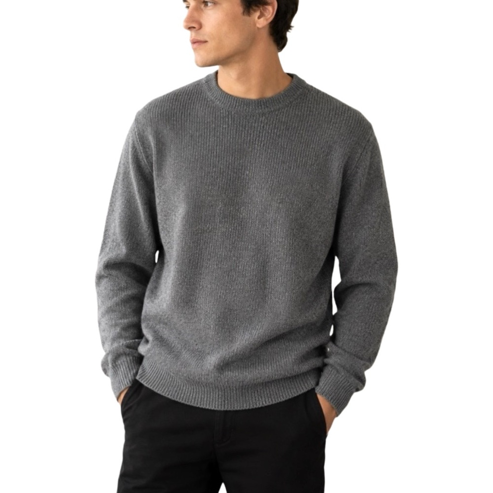 Vintage Le Tigre Sweater Mens XXL Tall Crew Neck Gray Marled Cozy Soft